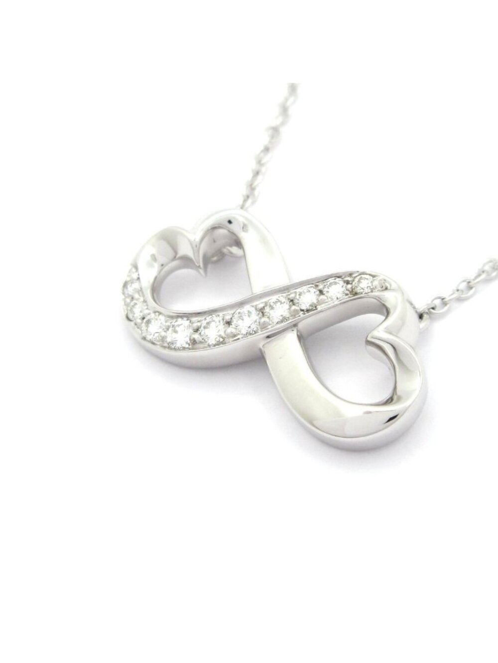 Tiffany & Co Necklace Loving Heart 18k White Gold Diamond